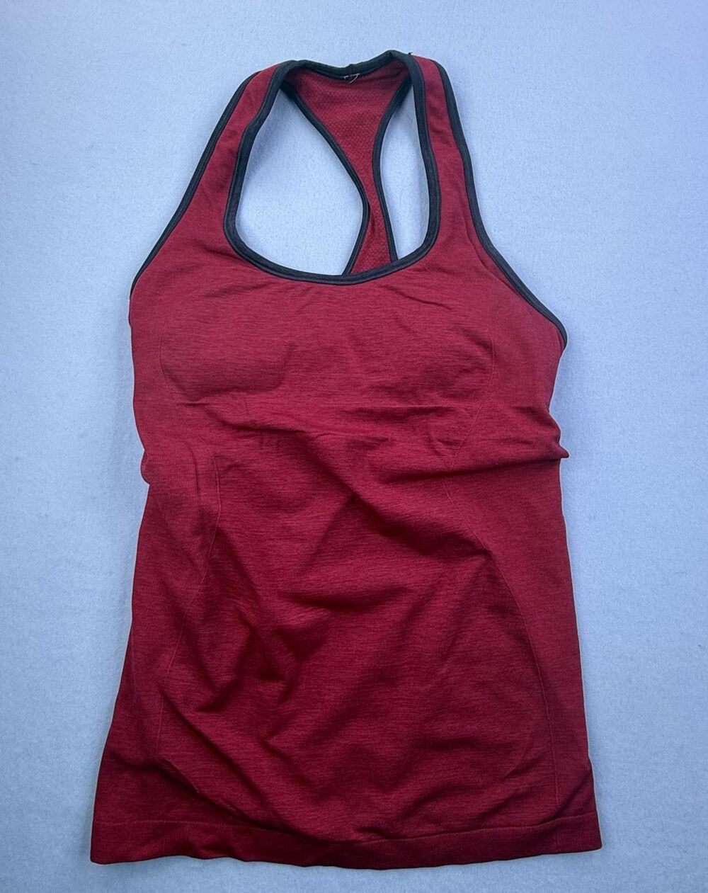 Lululemon Ebb & Flow Racerback Women Tank Red Black Seamless - Size 6? 1052